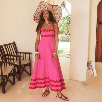 Wrenley - Vestido Maxi Boho con Escote Cortado