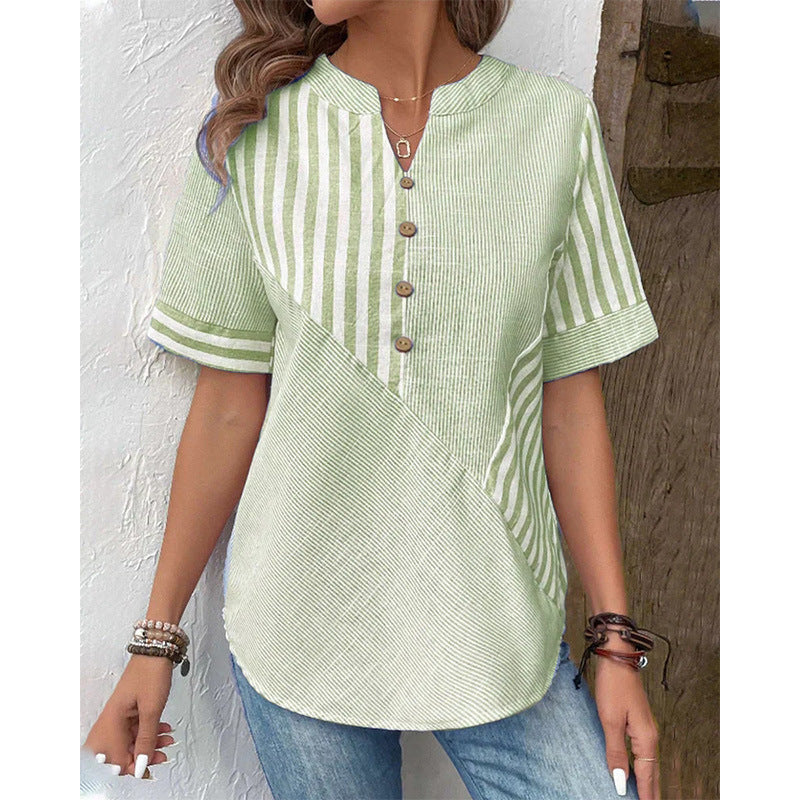 Abby – Blusa a Rayas con Botones