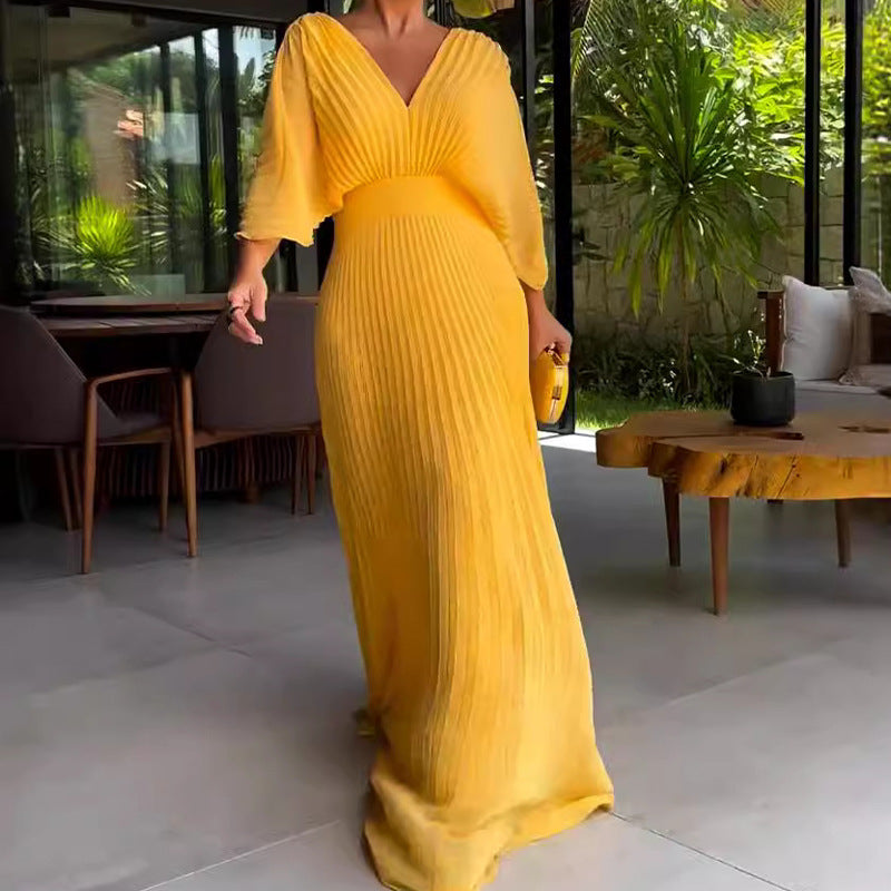 RIA™ - Vestido Maxi con Costillas Flotantes