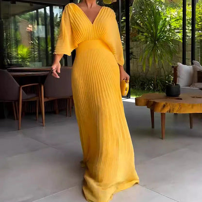 RIA™ - Vestido Maxi con Costillas Flotantes