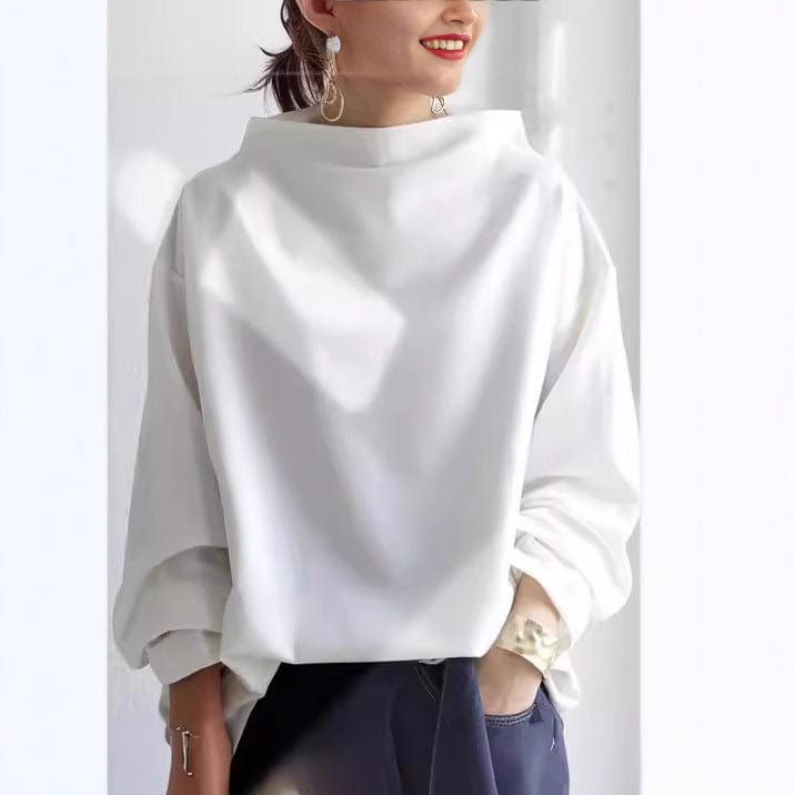 Elly | Top de Punto Suave con Cuello Alto