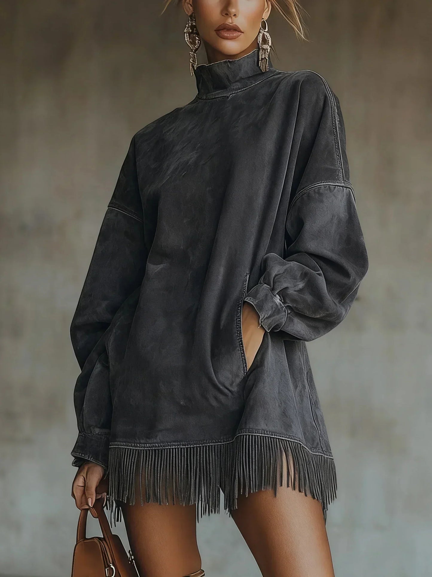 Amarinda | Sudadera Oversize con Detalle de Flecos