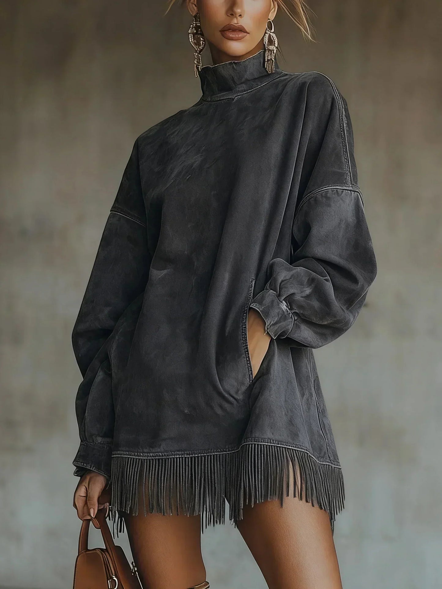Amarinda | Sudadera Oversized con Detalle de Flecos