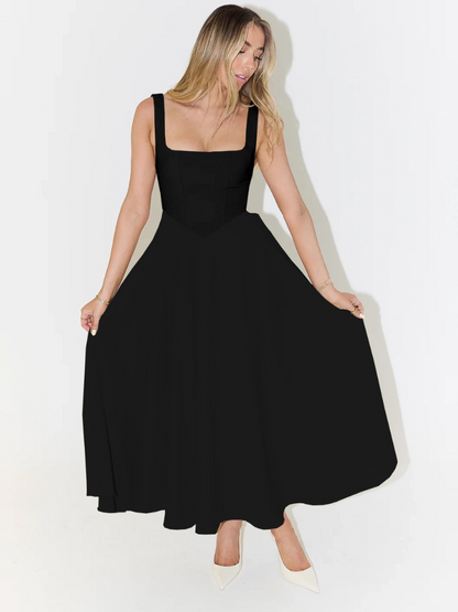 Vestido Midi Sin Mangas con Corsé para Mujeres