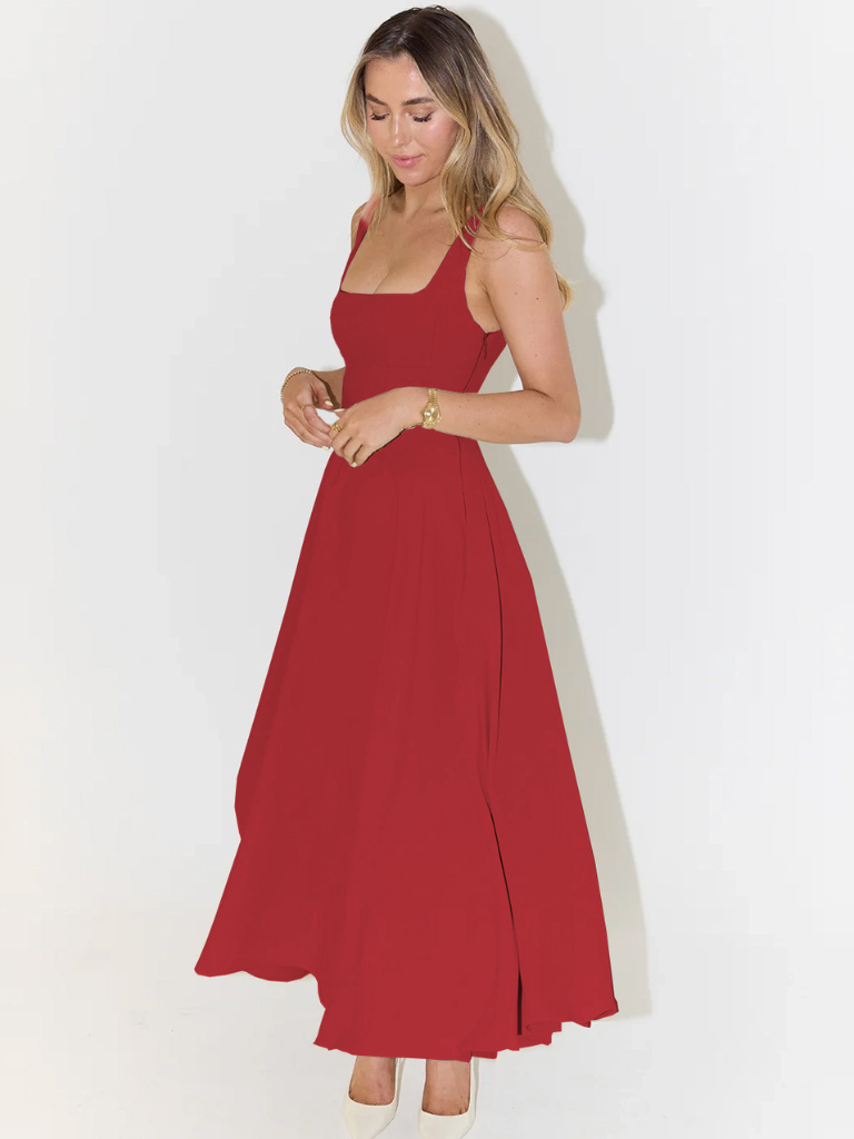 Vestido Midi Sin Mangas con Corsé para Mujeres