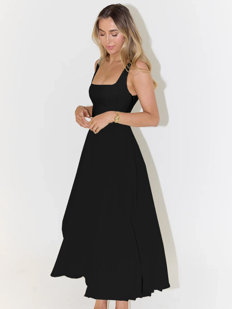 Vestido Midi Sin Mangas con Corsé para Mujeres