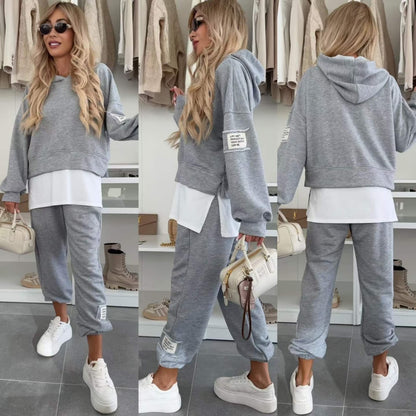 MIRELITHYN – CONJUNTO DE SUDADERA CASUAL CON CAPUCHA DE AVELLANA