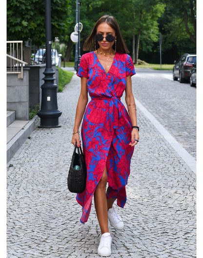 Alina – Vestido Midi Envolvente Floral