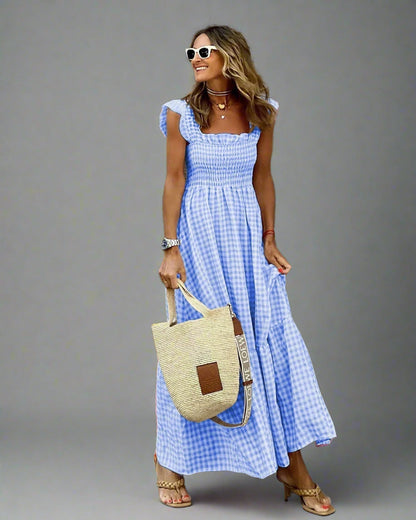 Bertha | Vestido a Cuadros en Estilo Retro para Elegancia y Comodidad en la Vida Diaria