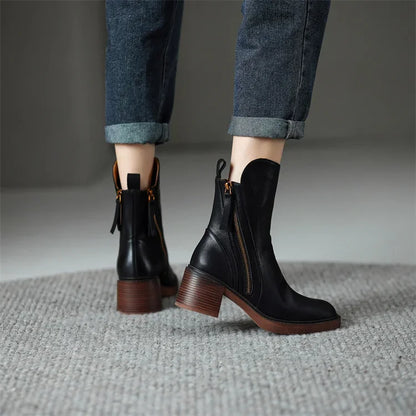 Elvera - Botines de Piel Lisa