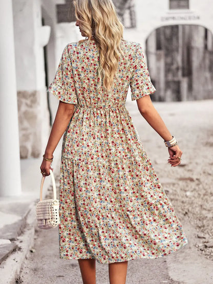 Layla™ - Elegante Vestido Impreso con Escote en V