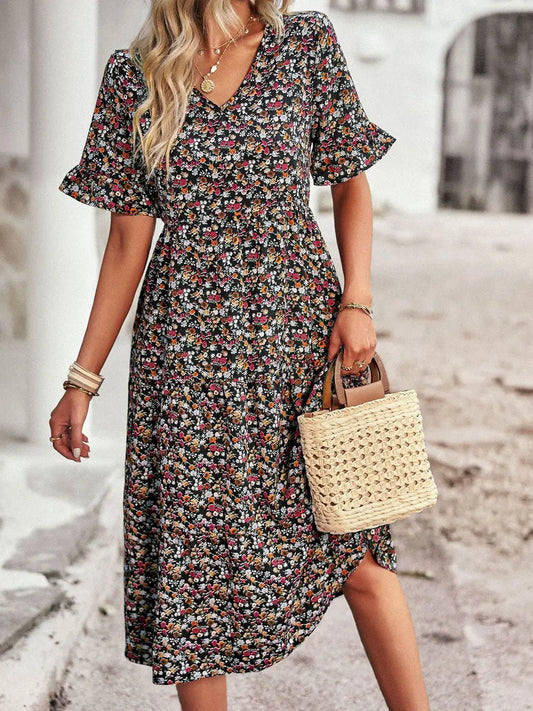 Layla™ - Vestido Impreso Elegante con Escote en V