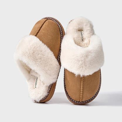 Zapatillas de Invierno de Pana para Mujeres con Forro de Piel Suave y Comodidad Cálida
