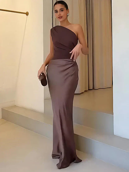 Maxi Vestido con Hombro Descubierto