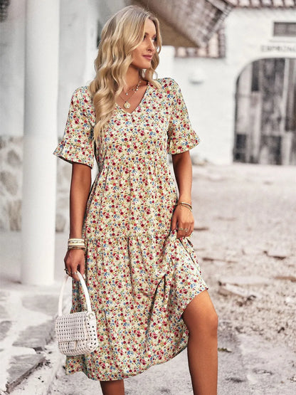 Layla™ - Vestido Impreso Elegante con Escote en V