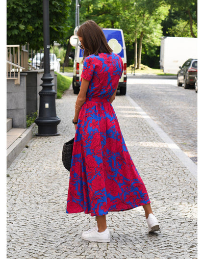 Alina – Vestido Midi Envolvente Floral