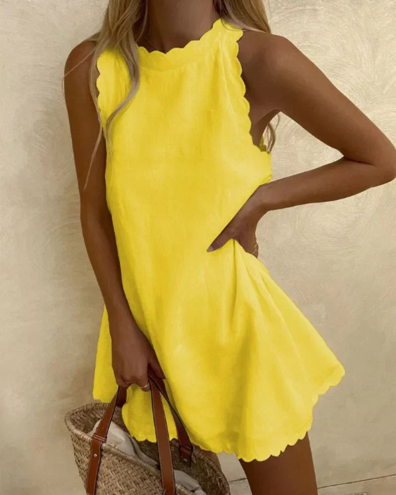 Galilea | Vestido Sin Mangas con Bordes en Ondas