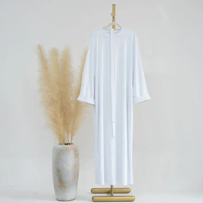 Ariane - Elegante Abaya de Punto con Cinturón y Bolsillos Laterales