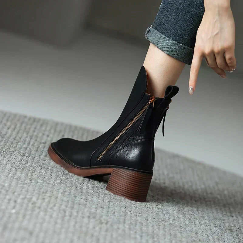 Elvera - Botines de Piel Lisa