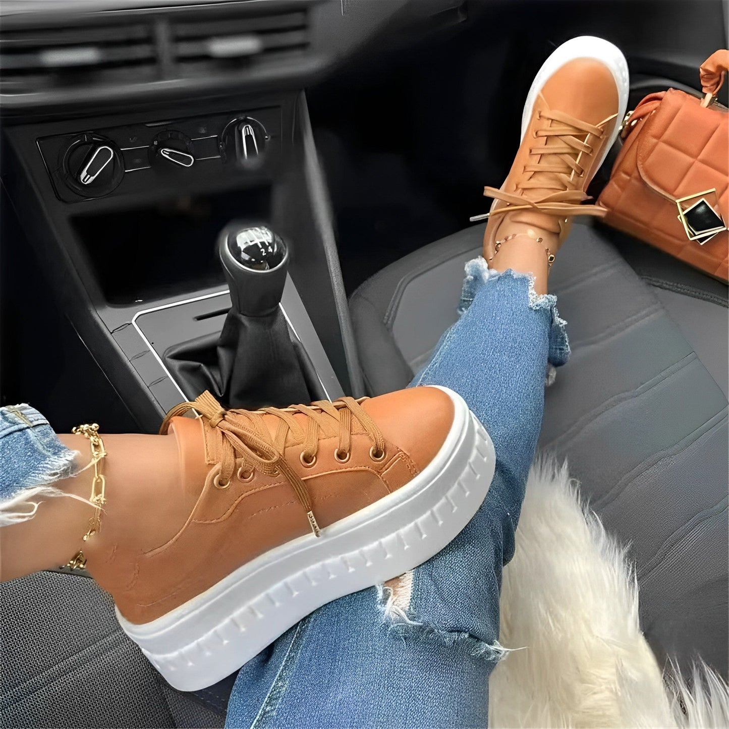 Valerie - Zapatillas con plataforma y suela gruesa para mujer