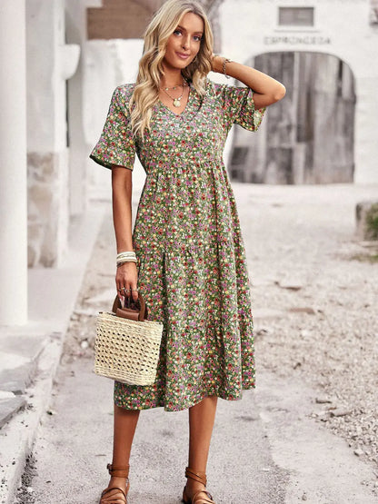 Layla™ - Vestido Impreso Elegante con Escote en V