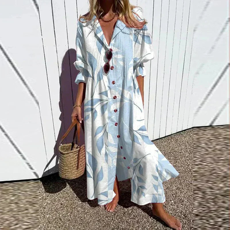 Hannah | Vestido de Smock con Botones Florales