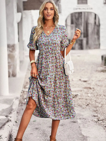 Layla™ - Vestido Impreso Elegante con Escote en V