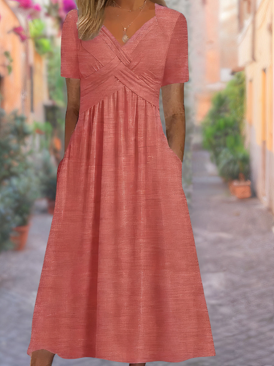 Aria - Vestido V-Cuello Cómodo