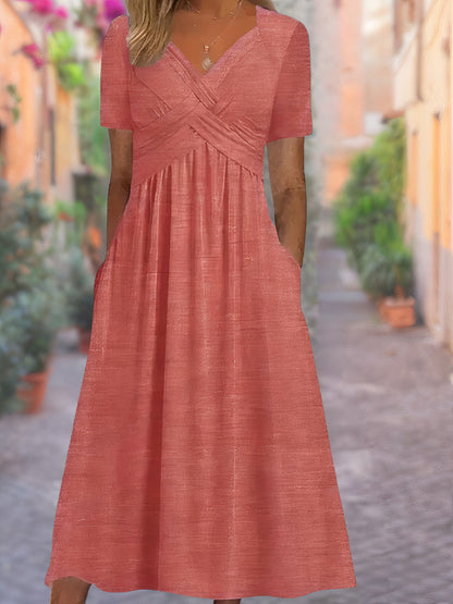 Aria - Vestido V de Cuello Cómodo