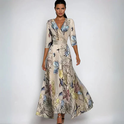 Elisa - Vestido Maxi Elegante con Flores