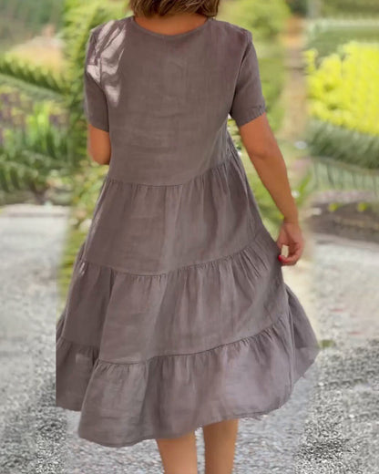 Samantha | Vestido de Viento con Escote en V y Bolsillos
