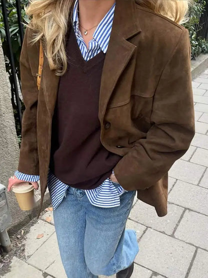 EMMA | Chaqueta de Solapa con Bolsillo de Moda