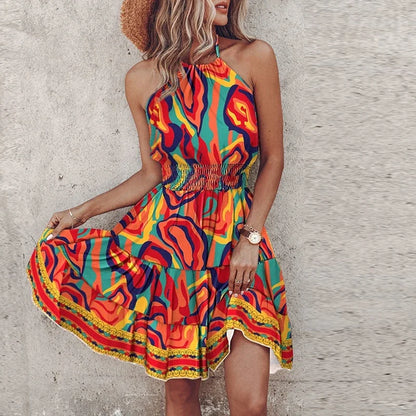 Marlowe - Vestido Midi Viscoso Bohemio Colorido