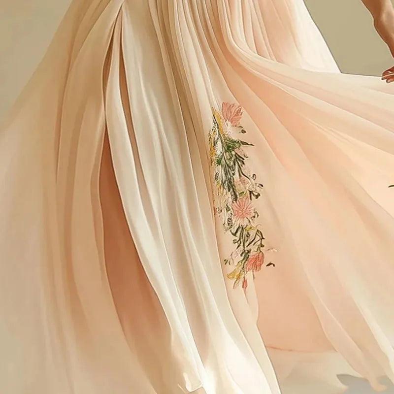 Amelia | Vestidos de Fiesta Elegantes con Cintura Alta y Escote en V