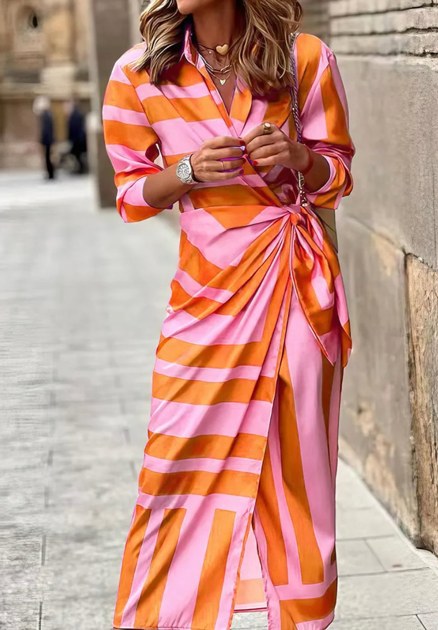 Aurora – Vestido Fluido de Radiancia Vibrante