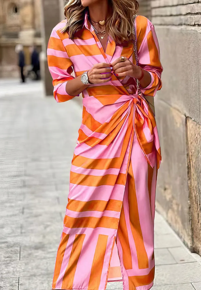 Aurora – Vestido Fluido de Radiancia Vibrante