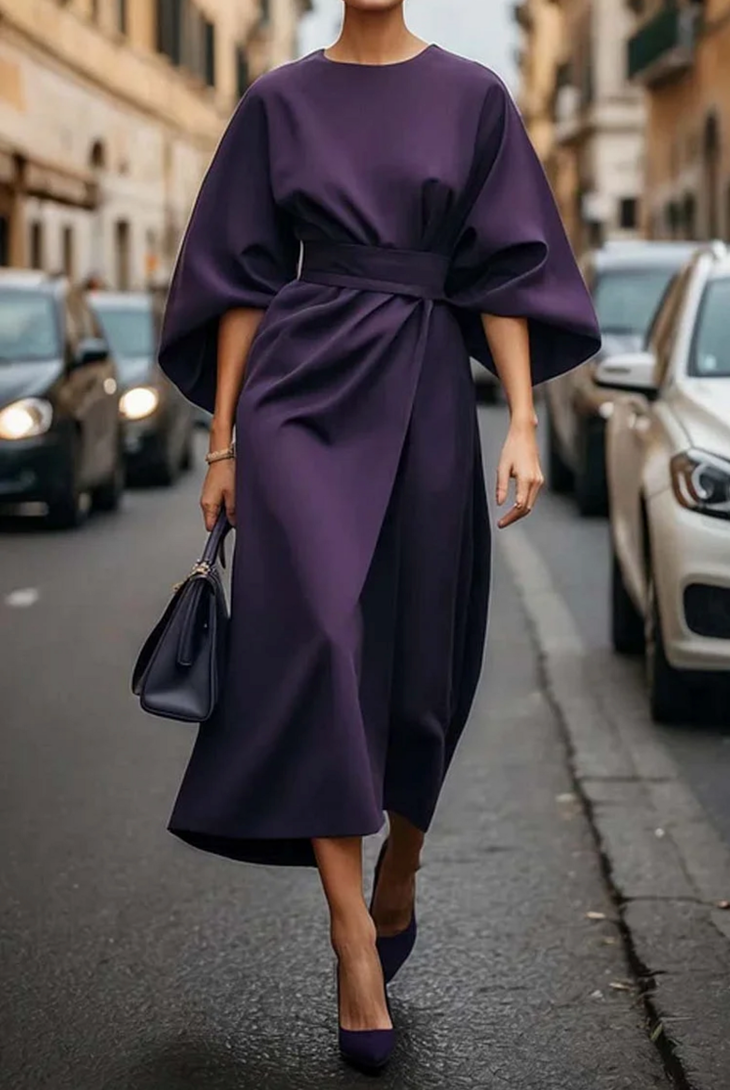 Louise – Vestido Elegante con Mangas de Linterna