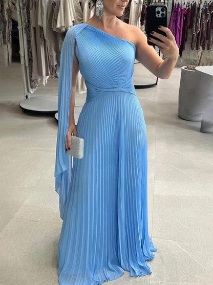 Dalila - Vestido Maxi Plisado Off-Shoulder