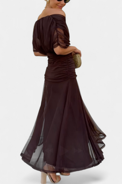 FIONA – VESTIDO DE NOCHE ELEGANTE CON HOMBROS DESCUBIERTOS