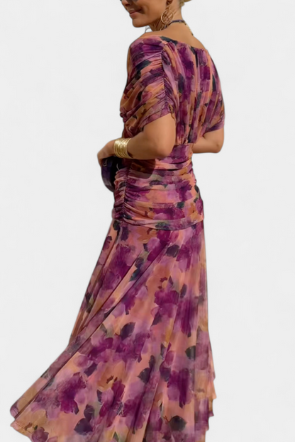 Abigail | Vestido Largo Floral con Escote en V