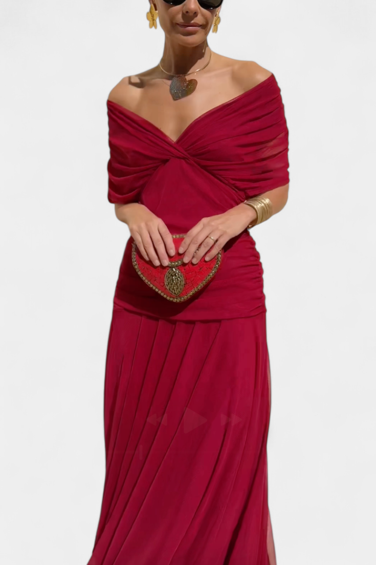 VIVIAN | VESTIDO LARGO CON ESCOTE EN V