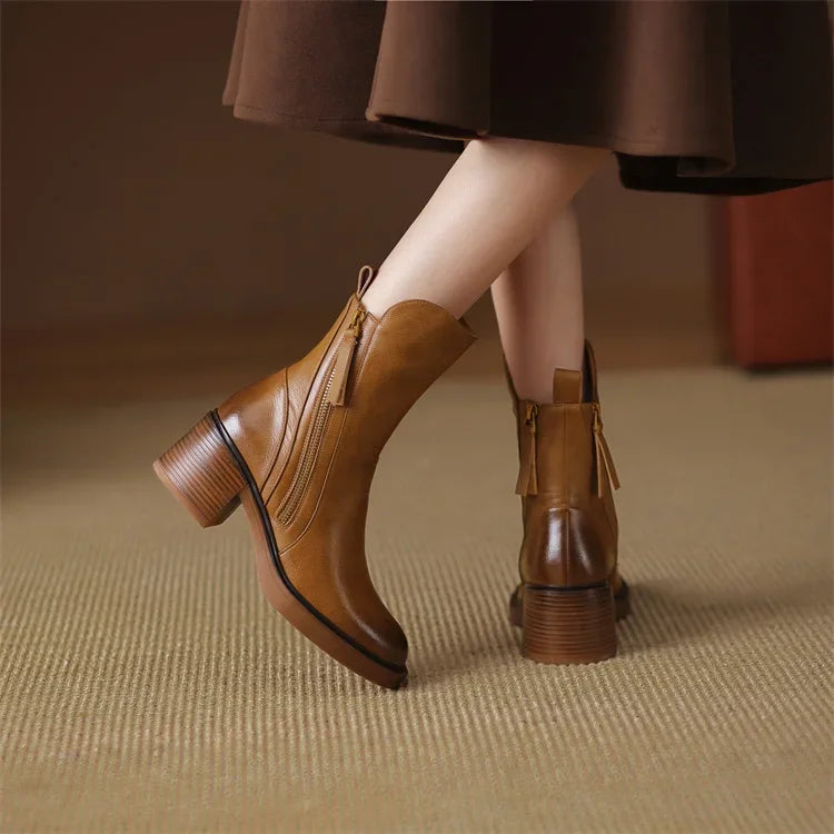 Elvera - Botines de Piel Lisa