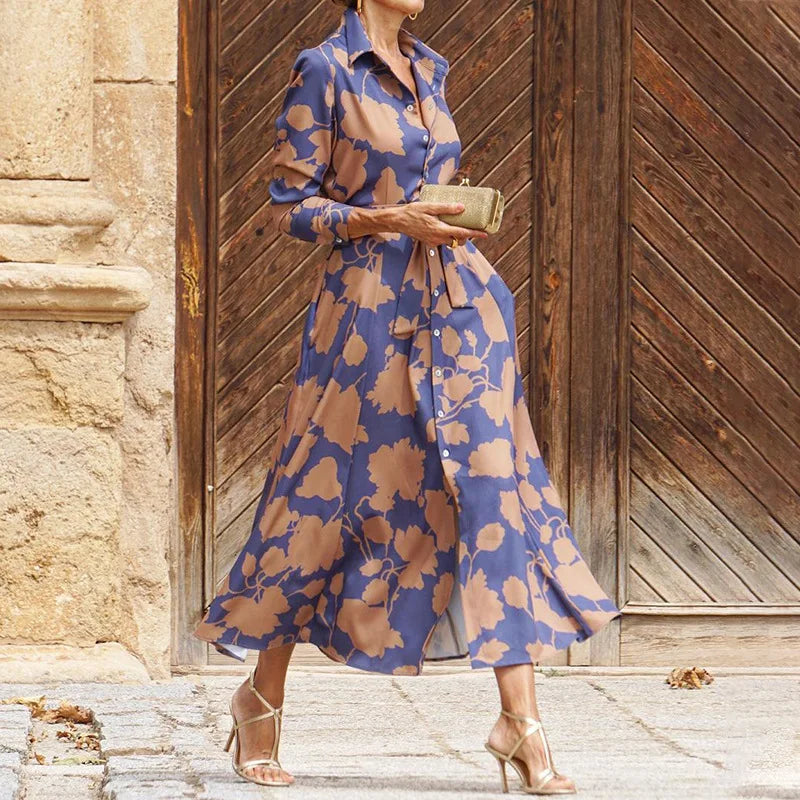 Floriza – Vestido Estilo Camisa Clásico