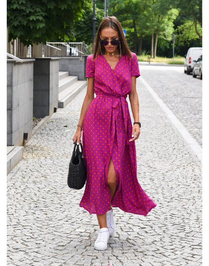 Alina – Vestido Midi Envolvente Floral