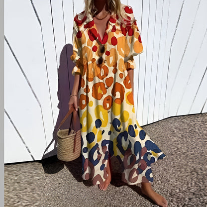 Hannah | Vestido de Smock con Botones Florales