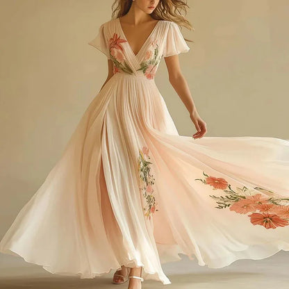 Amelia | Vestidos de Fiesta Elegantes con Cintura Alta y Escote en V