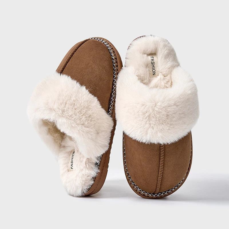 Zapatillas de Invierno de Pana para Mujeres con Forro de Piel Suave y Comodidad Cálida