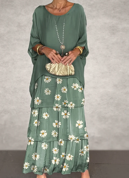 Caroline | Vestido Maxi Suelto con Cuello Redondo