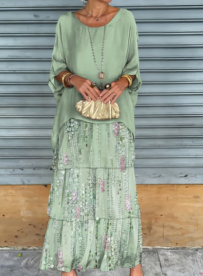 Caroline | Vestido Maxi Suelto con Cuello Redondo