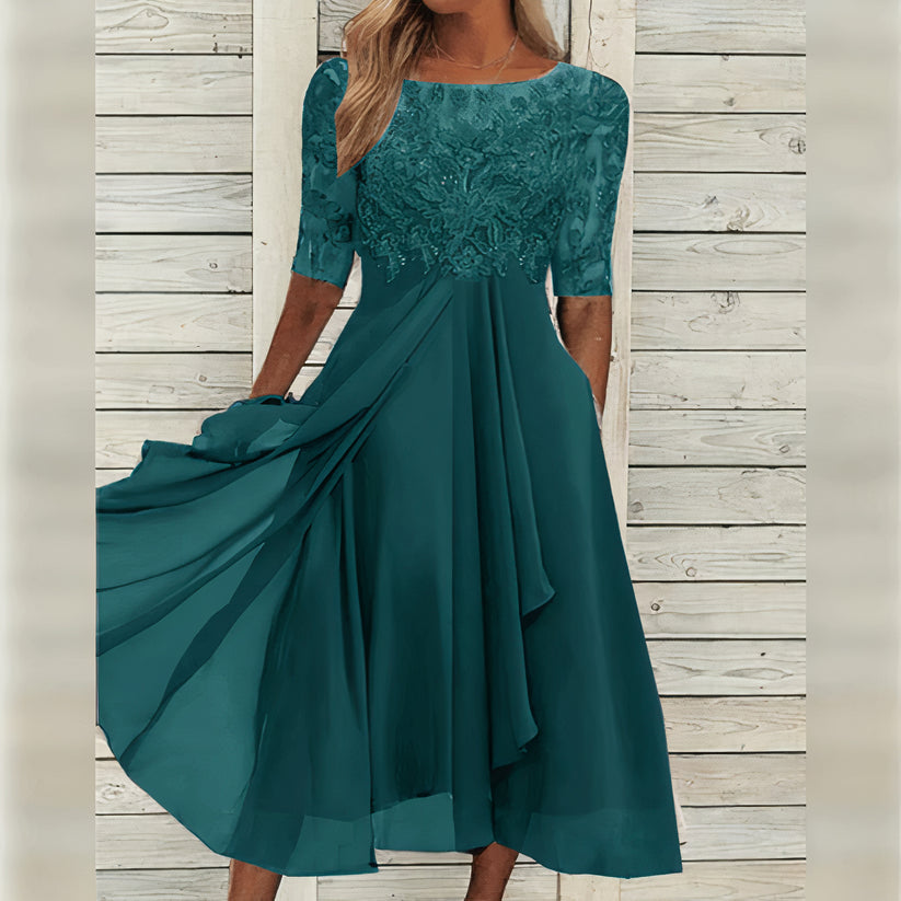 Taryn® | Vestido Midi de Encaje Elegante